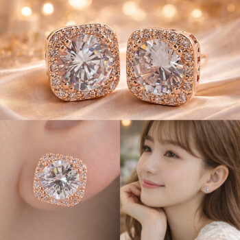 Twinkle Square Zirconia ピアス/イヤリング 【ニッケルフリー】