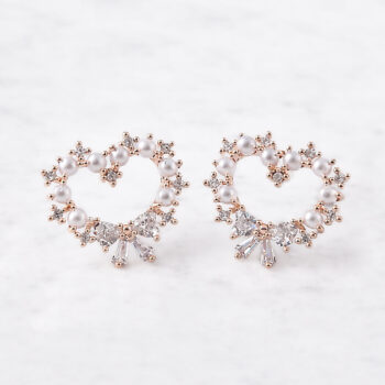 Open Heart Ribbon ピアス&イヤリング 【ニッケルフリー】