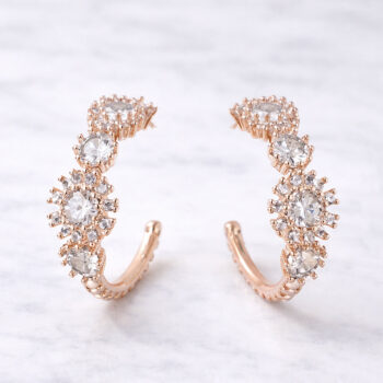 Brilliant hoop Flower ピアス&イヤリング 【ニッケルフリー】