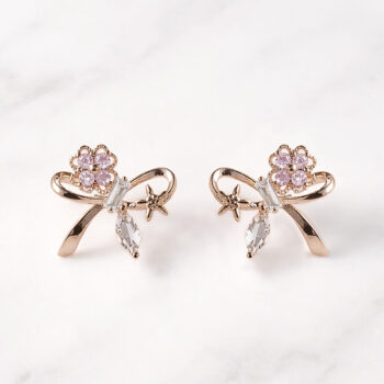 Cute Ribbon Clover ピアス&イヤリング【ニッケルフリー】