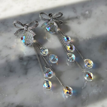 Jewel Drop Ribbon 2way ピアス