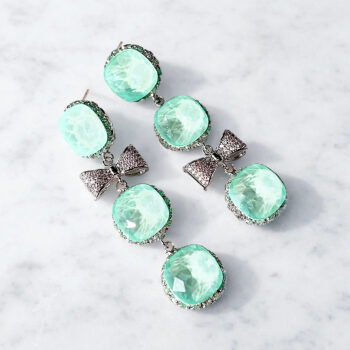 Jewel Mint Ribbon ピアス