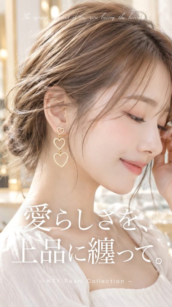 Amorette Triple Open-Heart ピアス