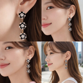 Young lady 3flower ピアス