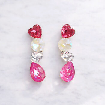 Lovely Heart Drop イヤリング/Red