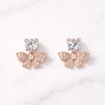 Pretty Zirconia Ribbon ピアス/イヤリング 【ニッケルフリー】