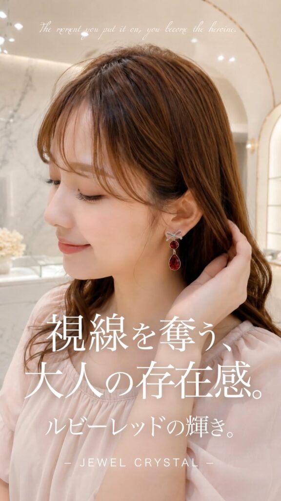 Jewel Ribbon Scarlett ピアス&イヤリング
