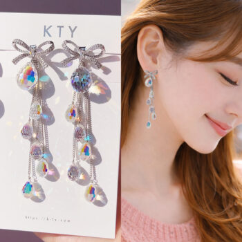 Jewel Drop Ribbon 2way ピアス