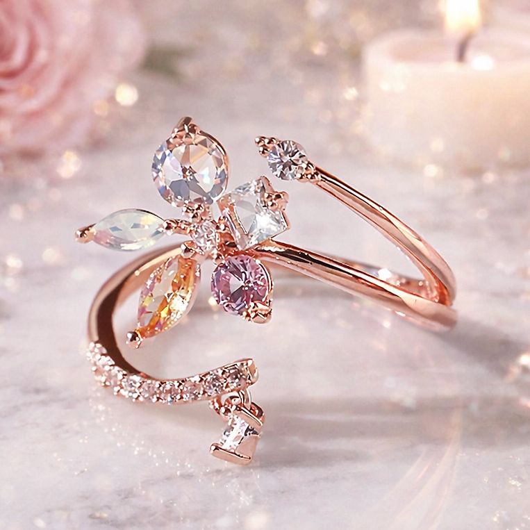 Lovely Pastel Flower リング/pink gold［free size］