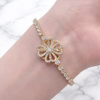 Jewel Open Cloverブレスレット【ニッケルフリー】/YG