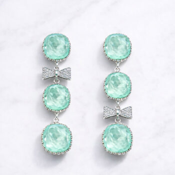 Jewel Mint Ribbon ピアス