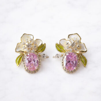 Little Girl Flower ピアス/Pink【ニッケルフリー】