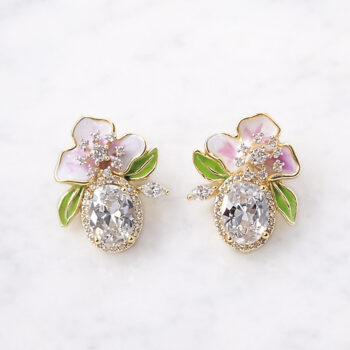 Little Girl Flower ピアス/Crystal【ニッケルフリー】