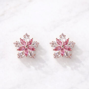 Brilliant 2Flower ピアス/ruby