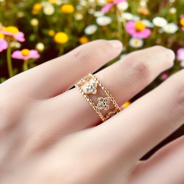 Luxury Open Clover motif リング/YG | KTY