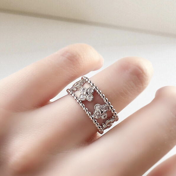Luxury Open Clover motif リング/ silver | KTY