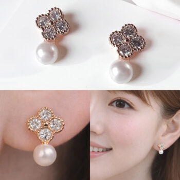Mini Pearl Clover ピアス/イヤリング【ニッケルフリー】