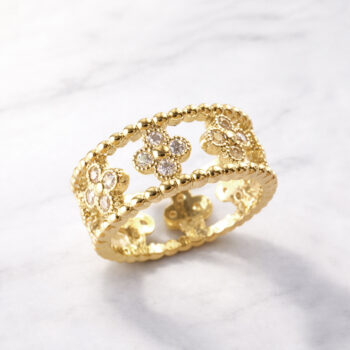 Luxury Open Clover motif リング/YG