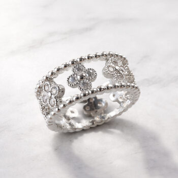 Luxury Open Clover motif リング/ silver