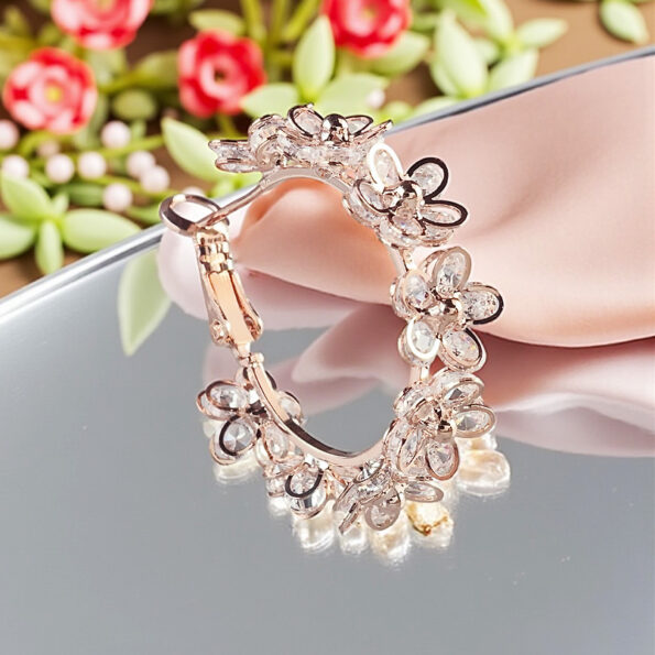 Hoop Cubic Flower ピアス | KTY