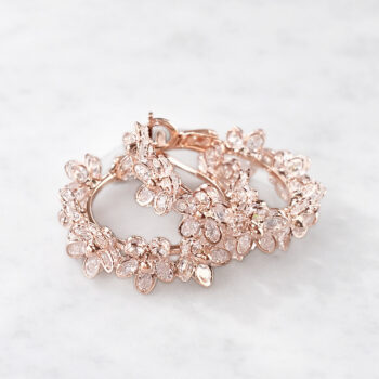 Hoop Cubic Flower ピアス