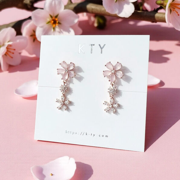 Ice Pink 3Flower ピアス | KTY