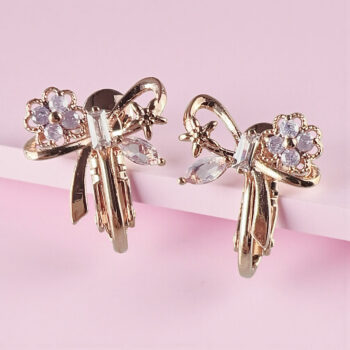 Cute Ribbon Clover ピアス&イヤリング【ニッケルフリー】