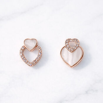 Shell Asymmetry Heart ピアス/イヤリング【ニッケルフリー】
