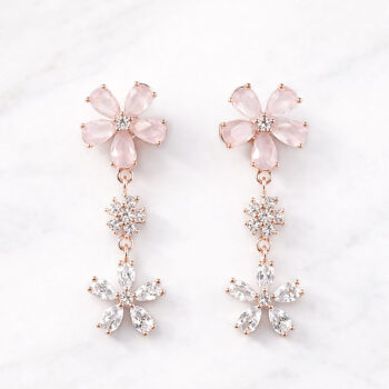 Ice Pink 3Flower ピアス