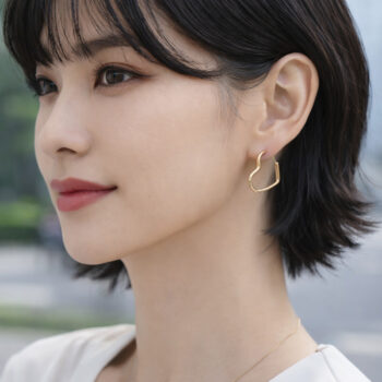 【金属アレルギー対応/ステンレス】ハートフープピアス