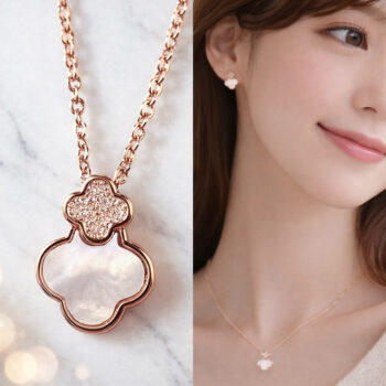 Shell Asymmetry Clover ネックレス【ニッケルフリー】