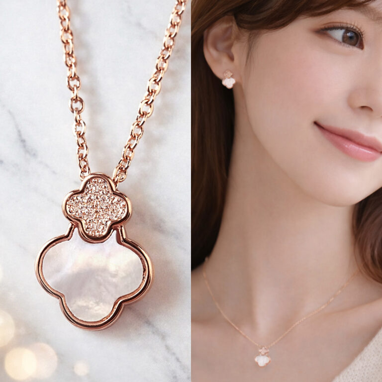 Shell Asymmetry Clover ネックレス【ニッケルフリー】