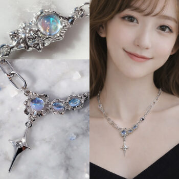 【金属アレルギー対応/ステンレス】Opal Cool Stone ネックレス