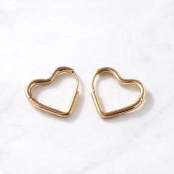 【金属アレルギー対応/ステンレス】ハートフープピアス