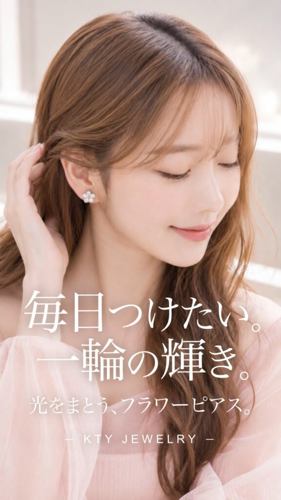 Jewelry Flower Style Zirconia Short ピアス&イヤリング/Silver【ニッケルフリー】
