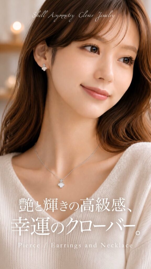 Shell Asymmetry Clover ピアス&イヤリング/Silver