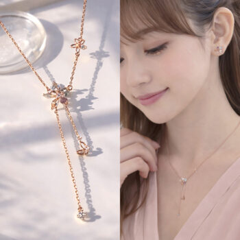 Lovely Pastel Flower ネックレス/ pink gold