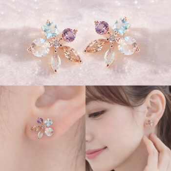 Lovely Pastel Flower ピアス&イヤリング/pink gold