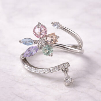 Lovely Pastel Flower リング/silver［free size］