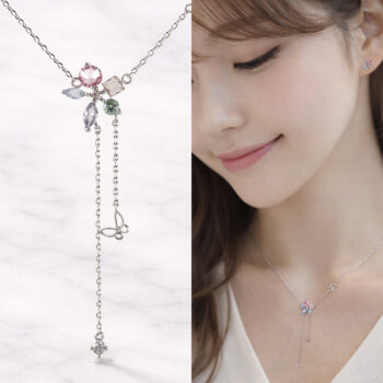 Lovely Pastel Flower ネックレス/ silver
