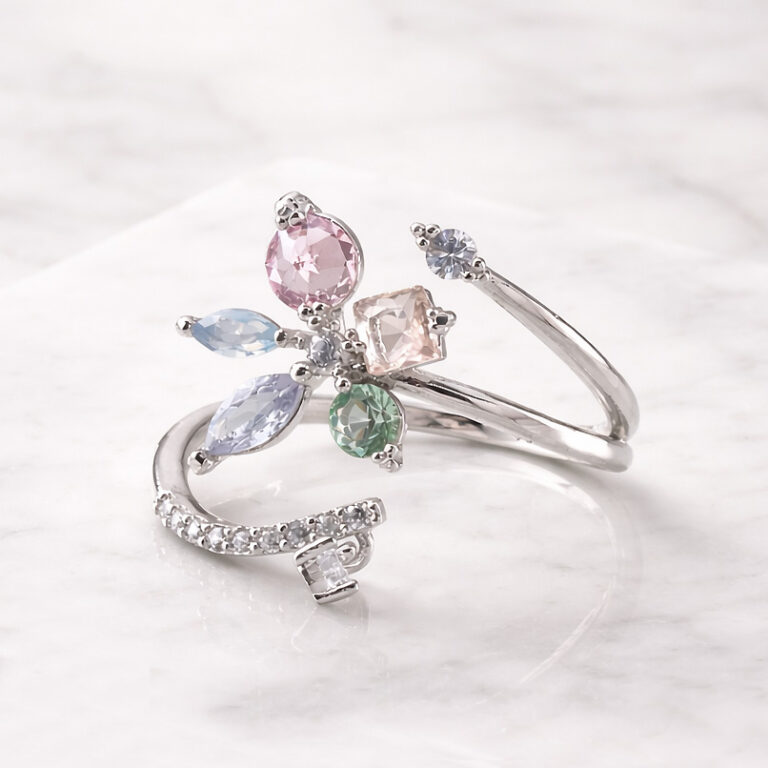 Lovely Pastel Flower リング/silver［free size］