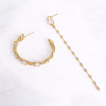 ZIRCONIA Simple Asymmetry ピアス/Gold