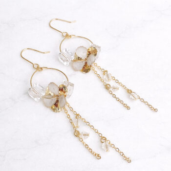 Fleur Chandelier ピアス&イヤリング/White