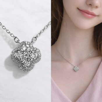 【金属アレルギー対応/ステンレス】Lumière Clover ネックレス