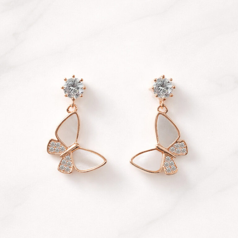Lueur Butterfly Drop ピアス&イヤリング【ニッケルフリー】