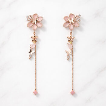 Fleur Pink Butterfly ロングピアス