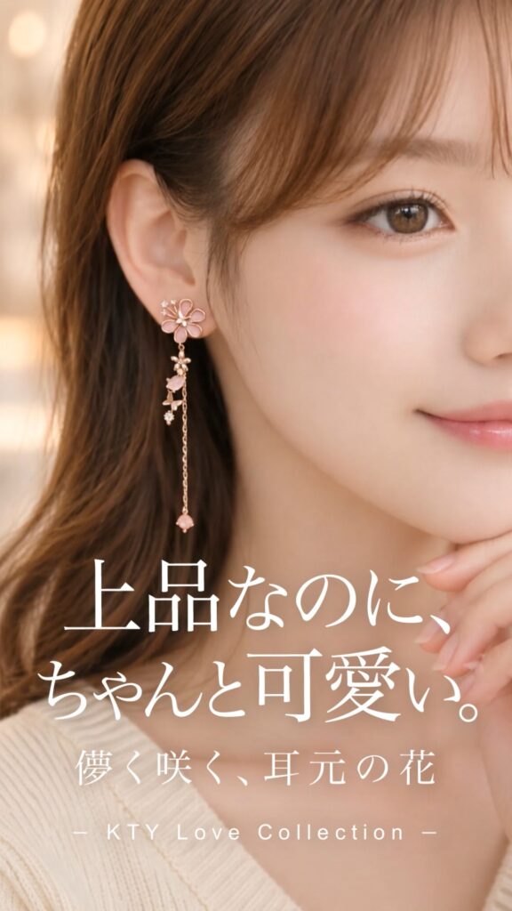 Fleur Pink Butterfly ロングピアス