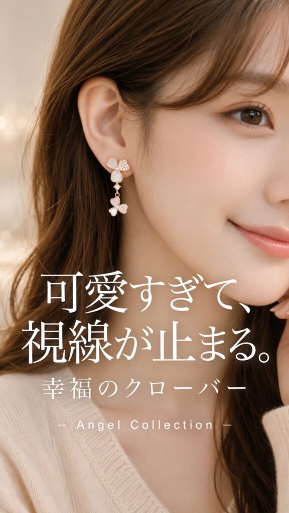 Lueur Clover Double Drop ピアス【ニッケルフリー】