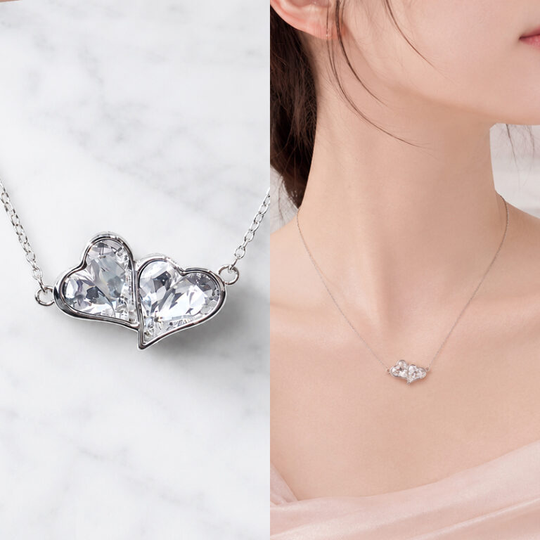 Jewel Double Heart ネックレス