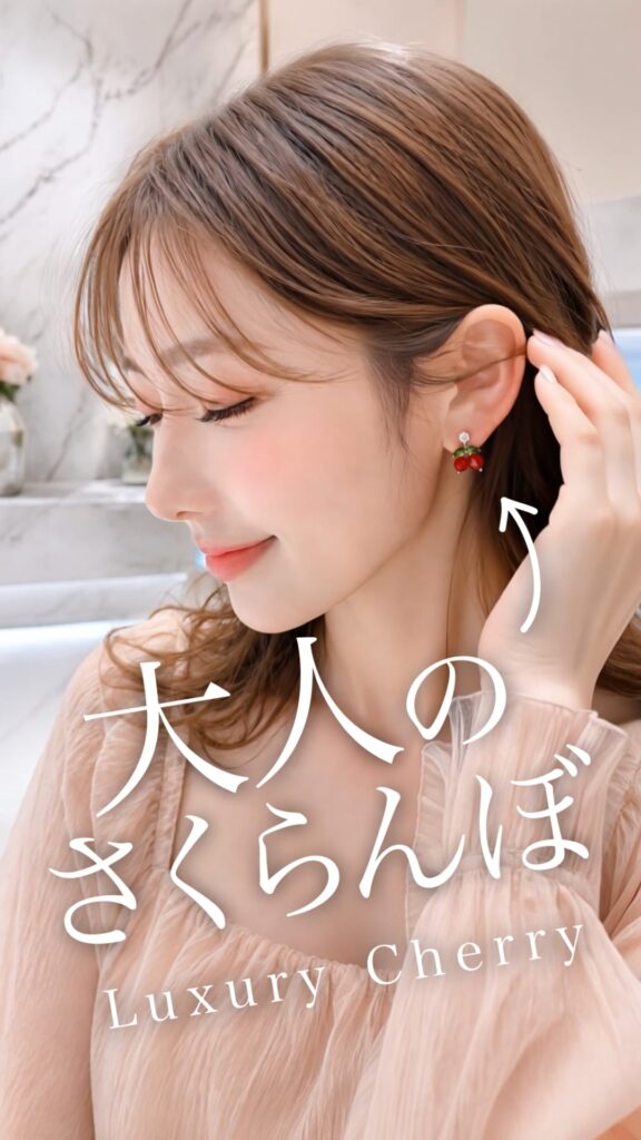 Selene Luxury Cherry Drop ピアス&イヤリング